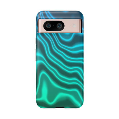 Teal Glow Wave Tough Phone Case