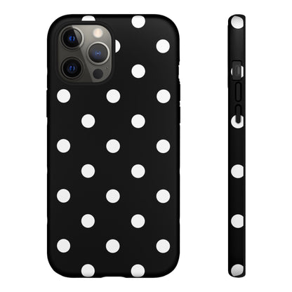 Black Polka Dot Tough Phone Case