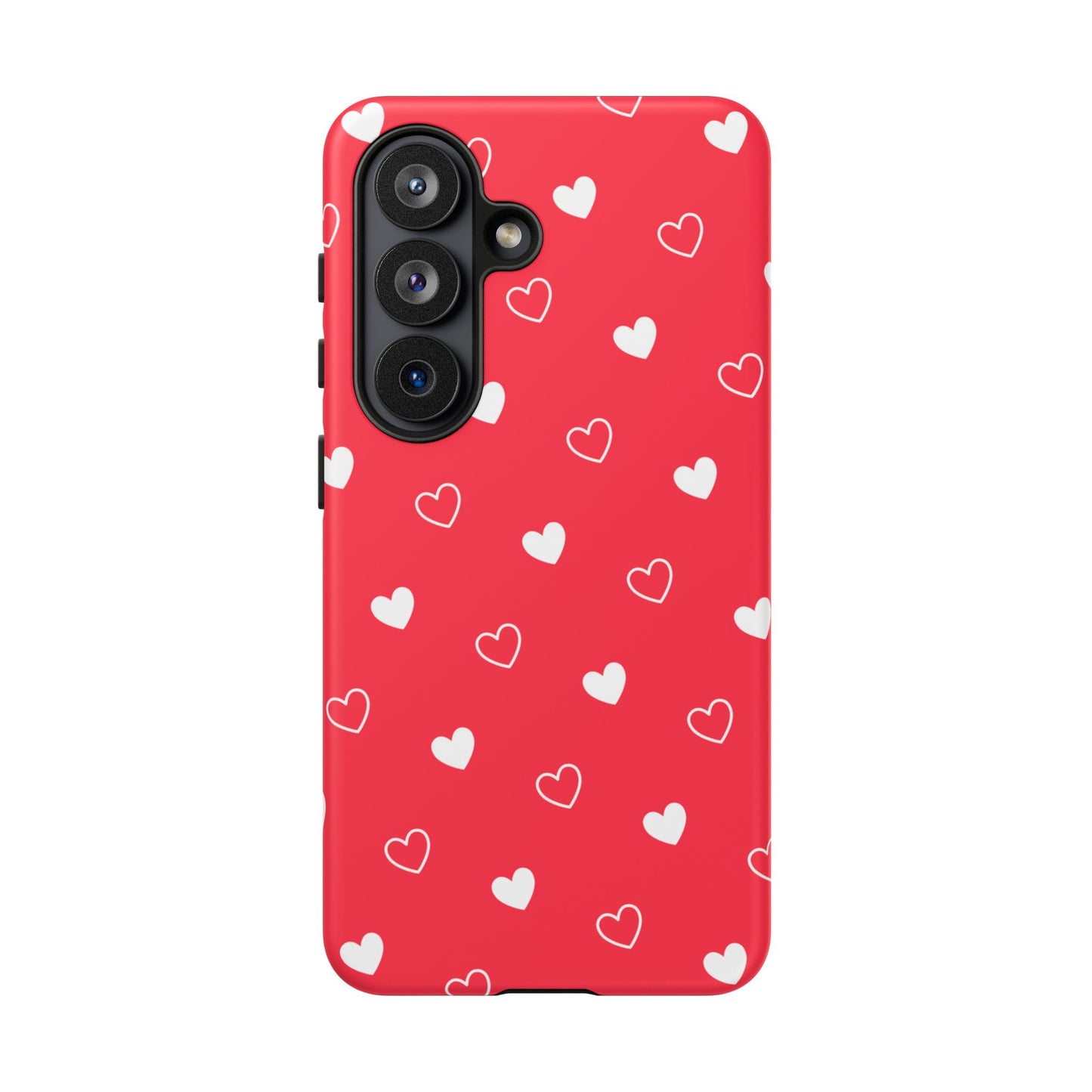 Cherry Red Heart Pattern Tough Phone Case