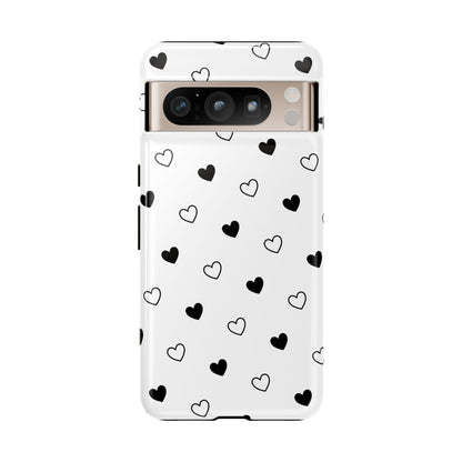Black Hearts Minimal Tough Phone Case