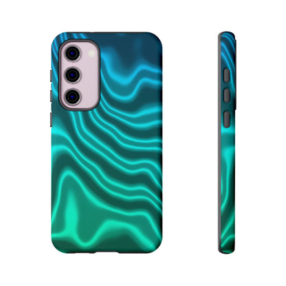 Teal Glow Wave Tough Phone Case