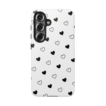 Black Hearts Minimal Tough Phone Case