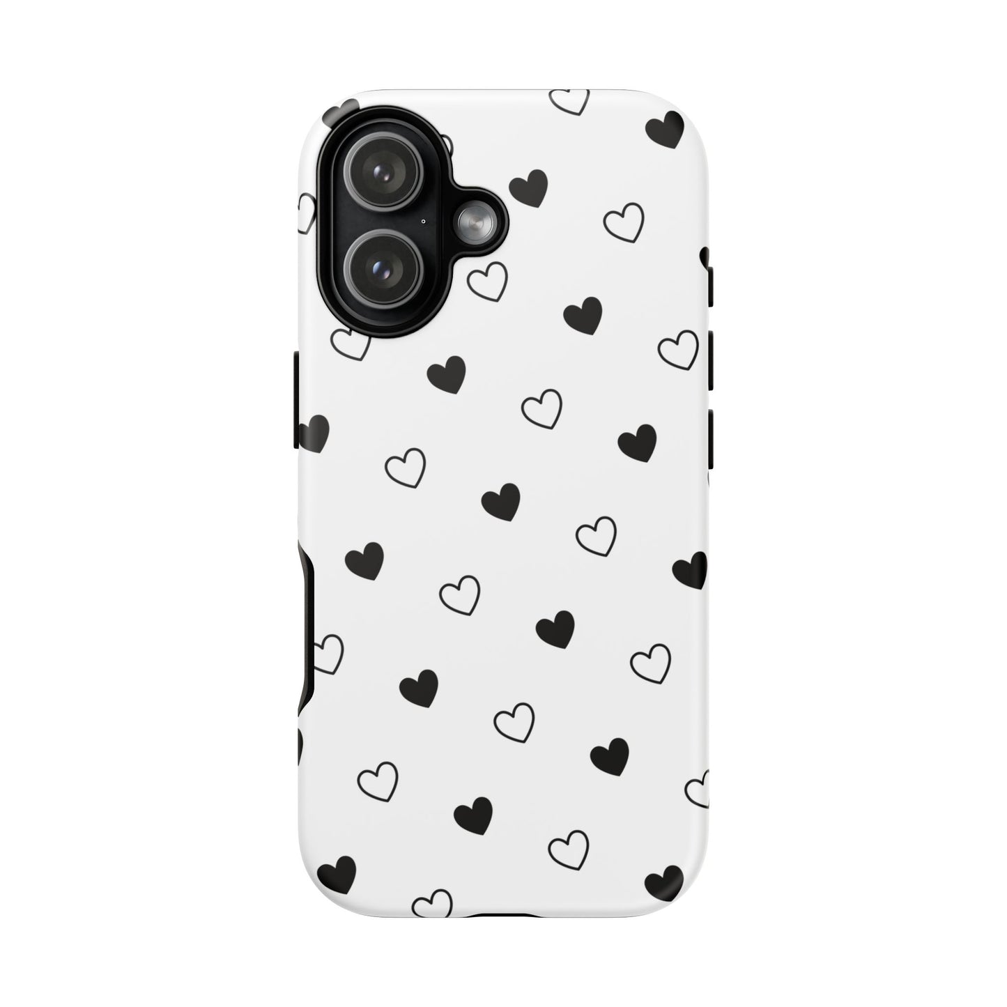 Black Hearts Minimal Tough Phone Case