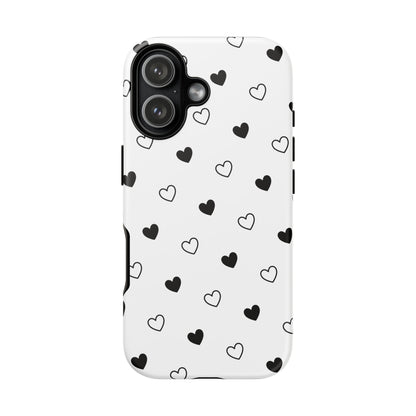 Black Hearts Minimal Tough Phone Case
