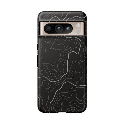 Black Topographic Tough Phone Case