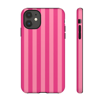 Pink Candy Stripe Tough Phone Case