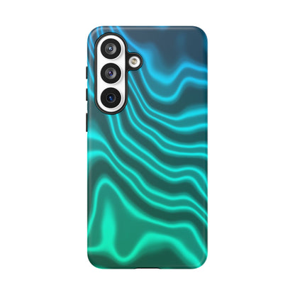 Teal Glow Wave Tough Phone Case