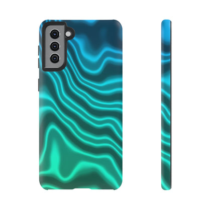 Teal Glow Wave Tough Phone Case