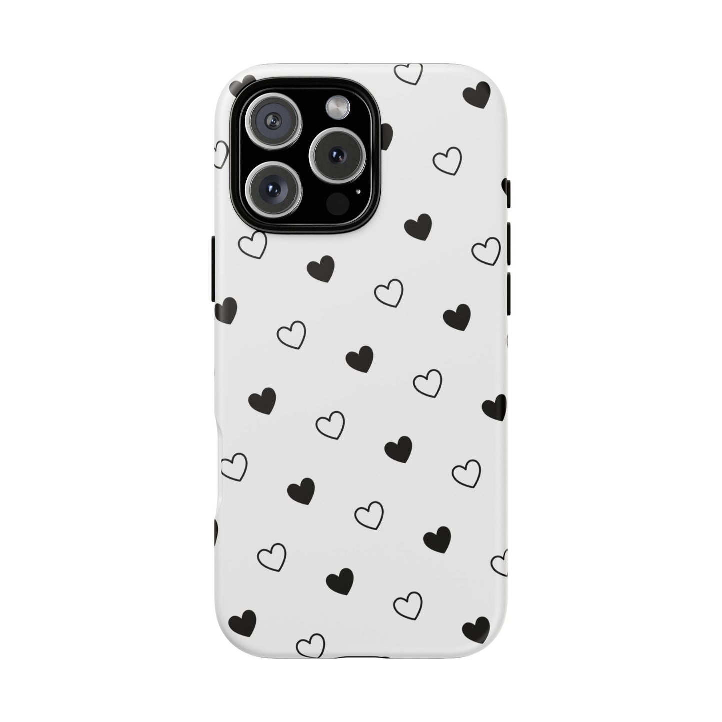 Black Hearts Minimal Tough Phone Case
