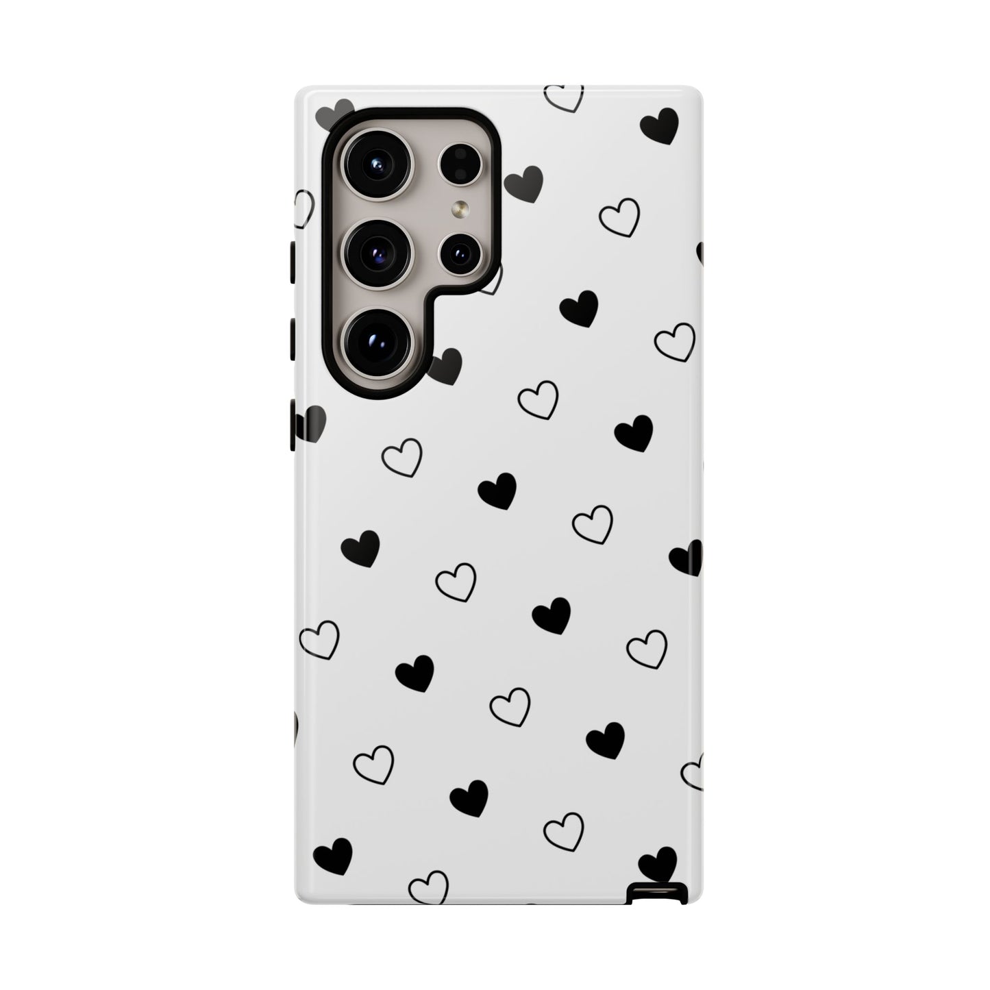 Black Hearts Minimal Tough Phone Case