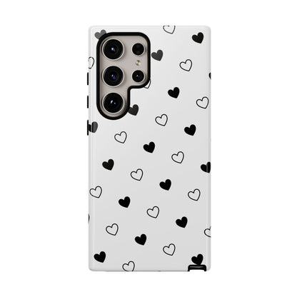 Black Hearts Minimal Tough Phone Case