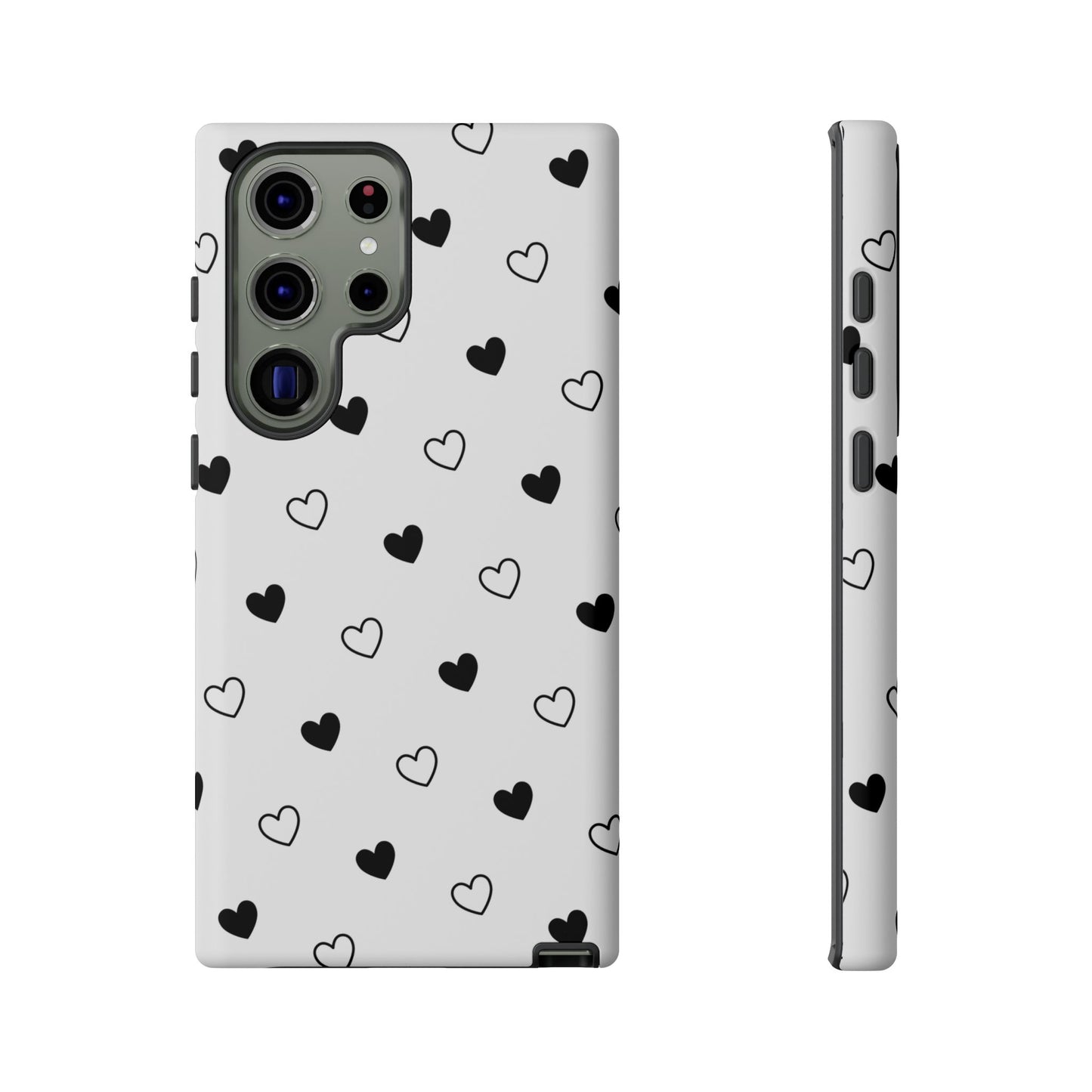 Black Hearts Minimal Tough Phone Case