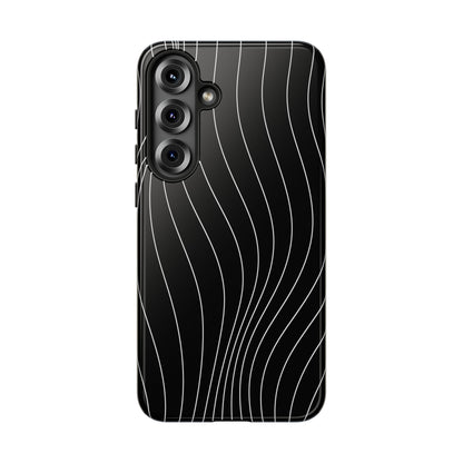 Black Wave Line Tough Phone Case