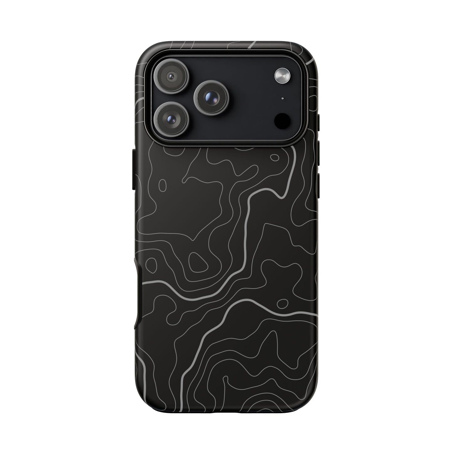 Black Topographic Tough Phone Case