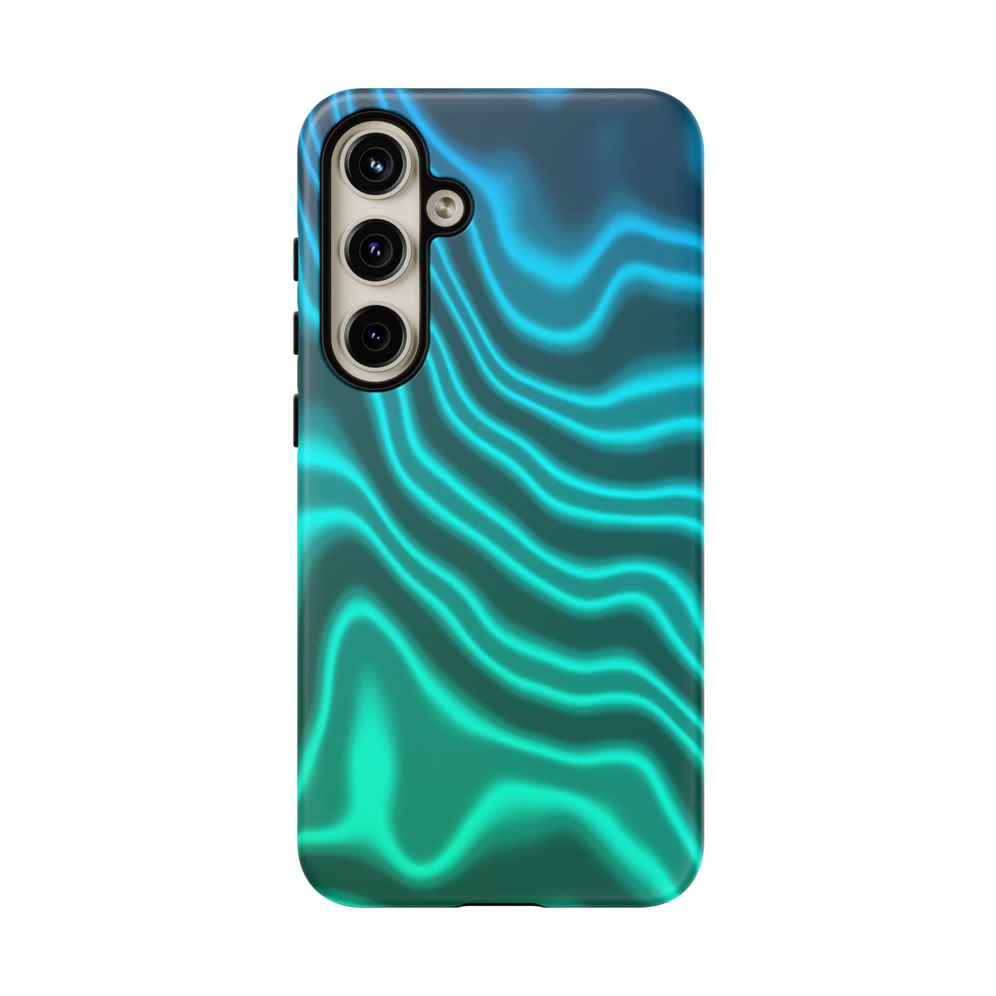Teal Glow Wave Tough Phone Case
