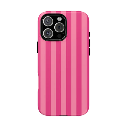Pink Candy Stripe Tough Phone Case