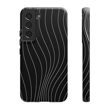 Black Wave Line Tough Phone Case