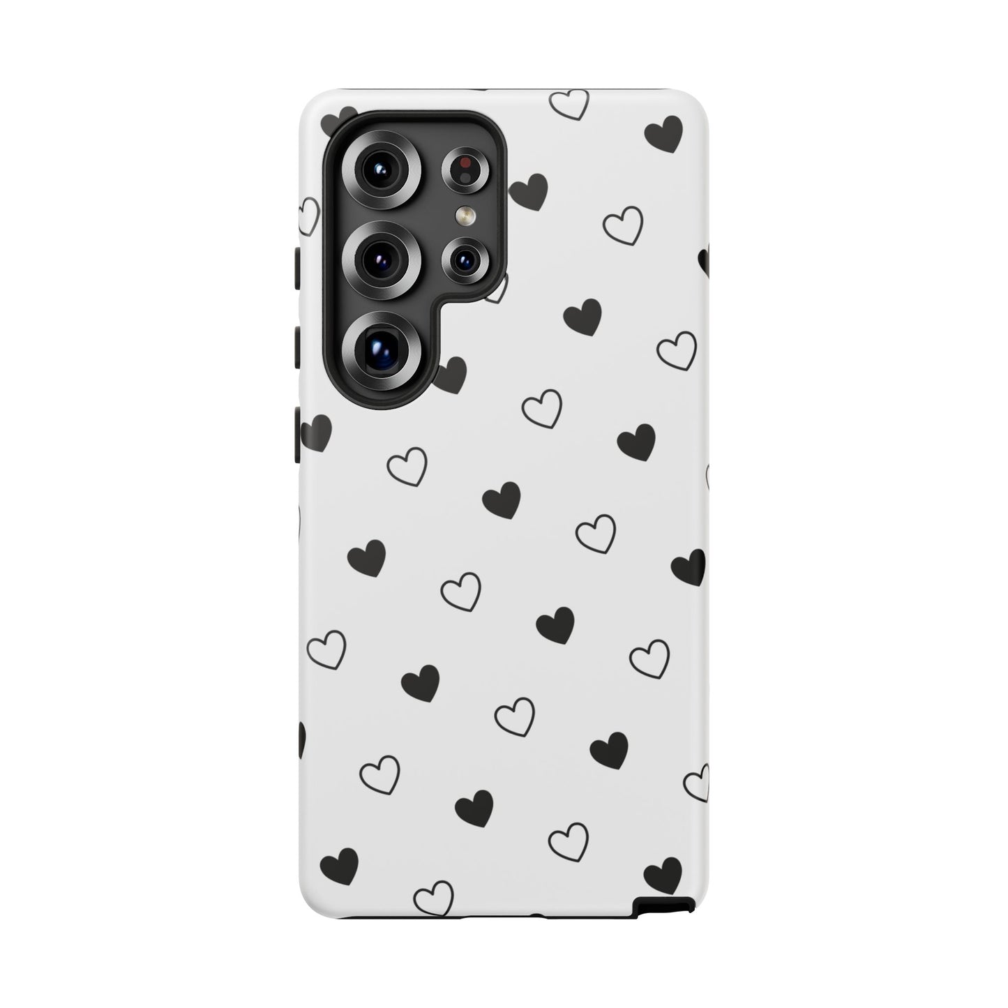 Black Hearts Minimal Tough Phone Case