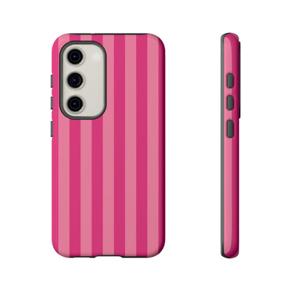 Pink Candy Stripe Tough Phone Case