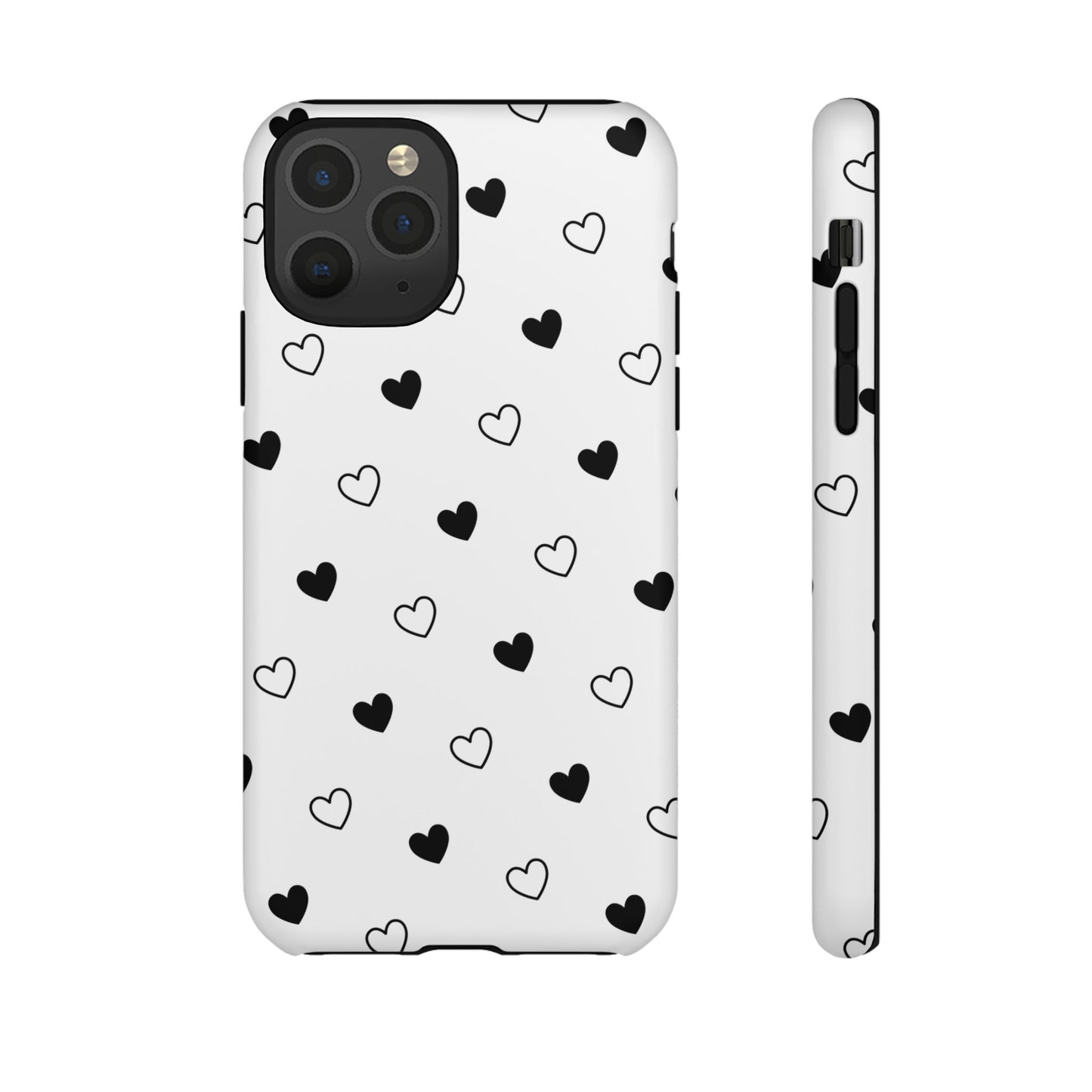 Black Hearts Minimal Tough Phone Case