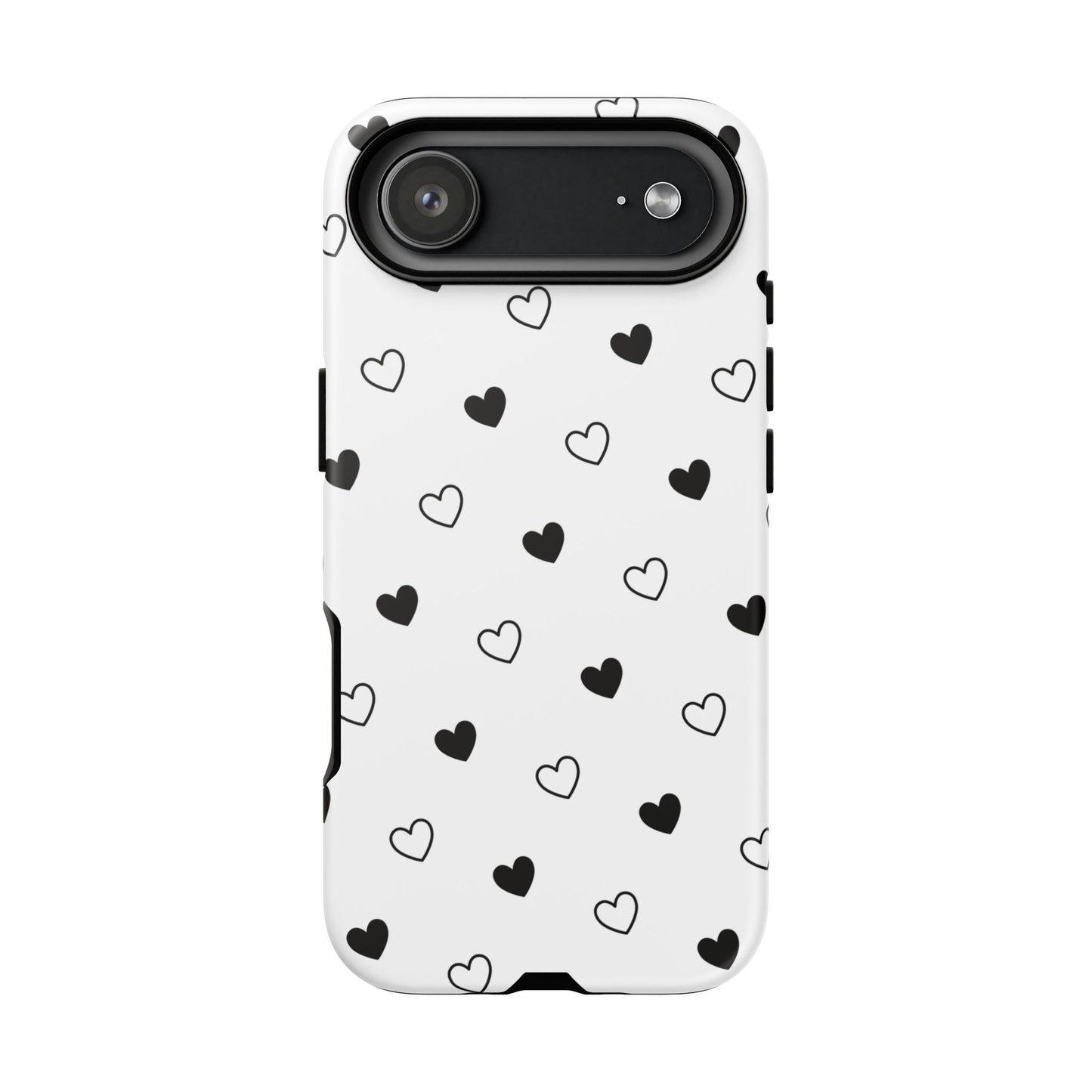 Black Hearts Minimal Tough Phone Case