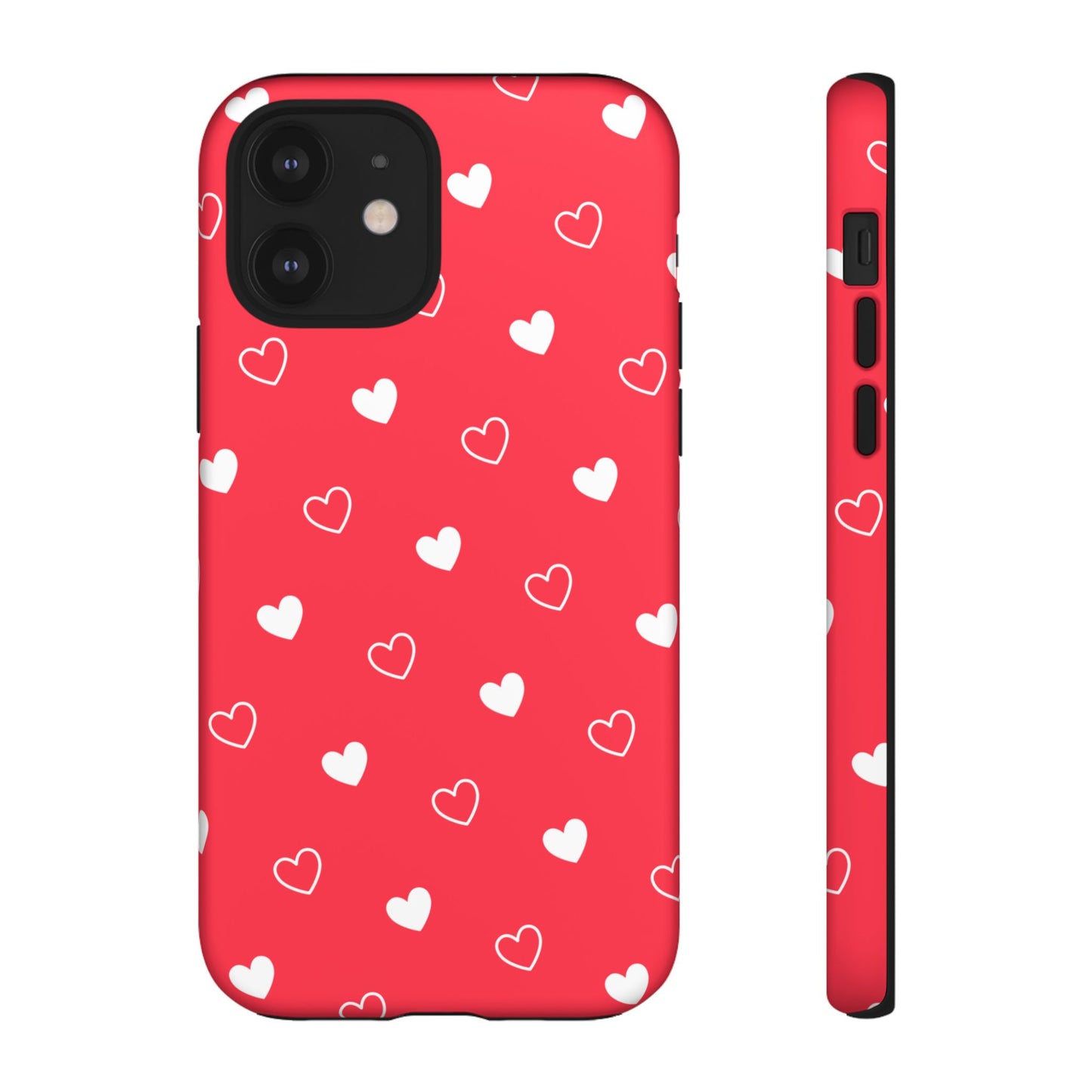 Cherry Red Heart Pattern Tough Phone Case