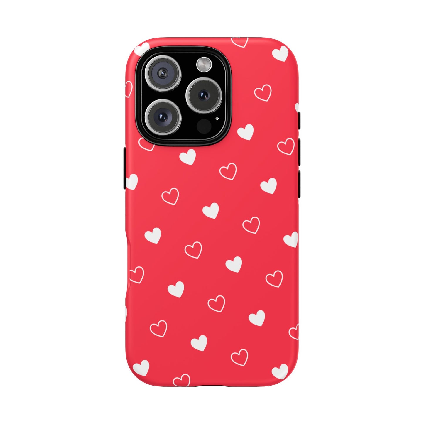 Cherry Red Heart Pattern Tough Phone Case