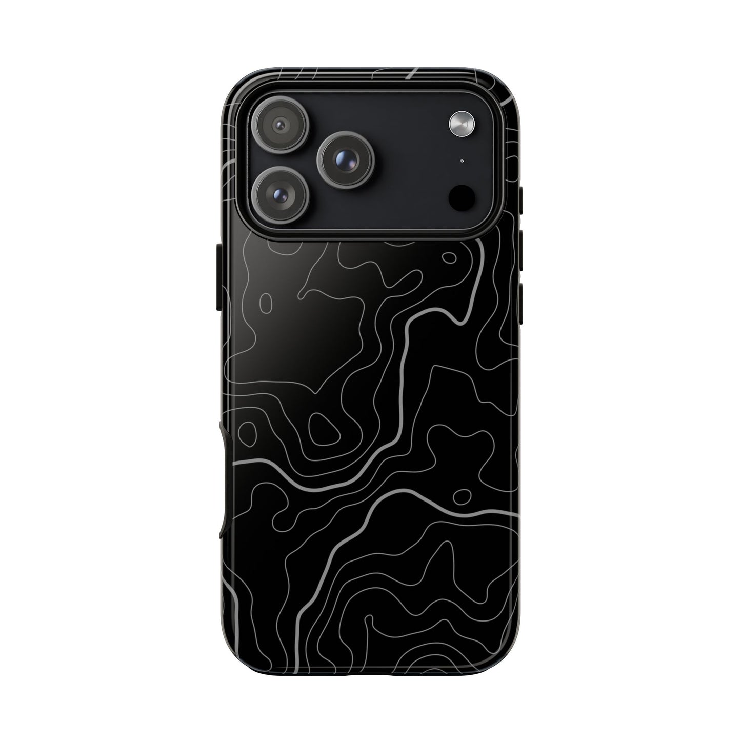 Black Topographic Tough Phone Case