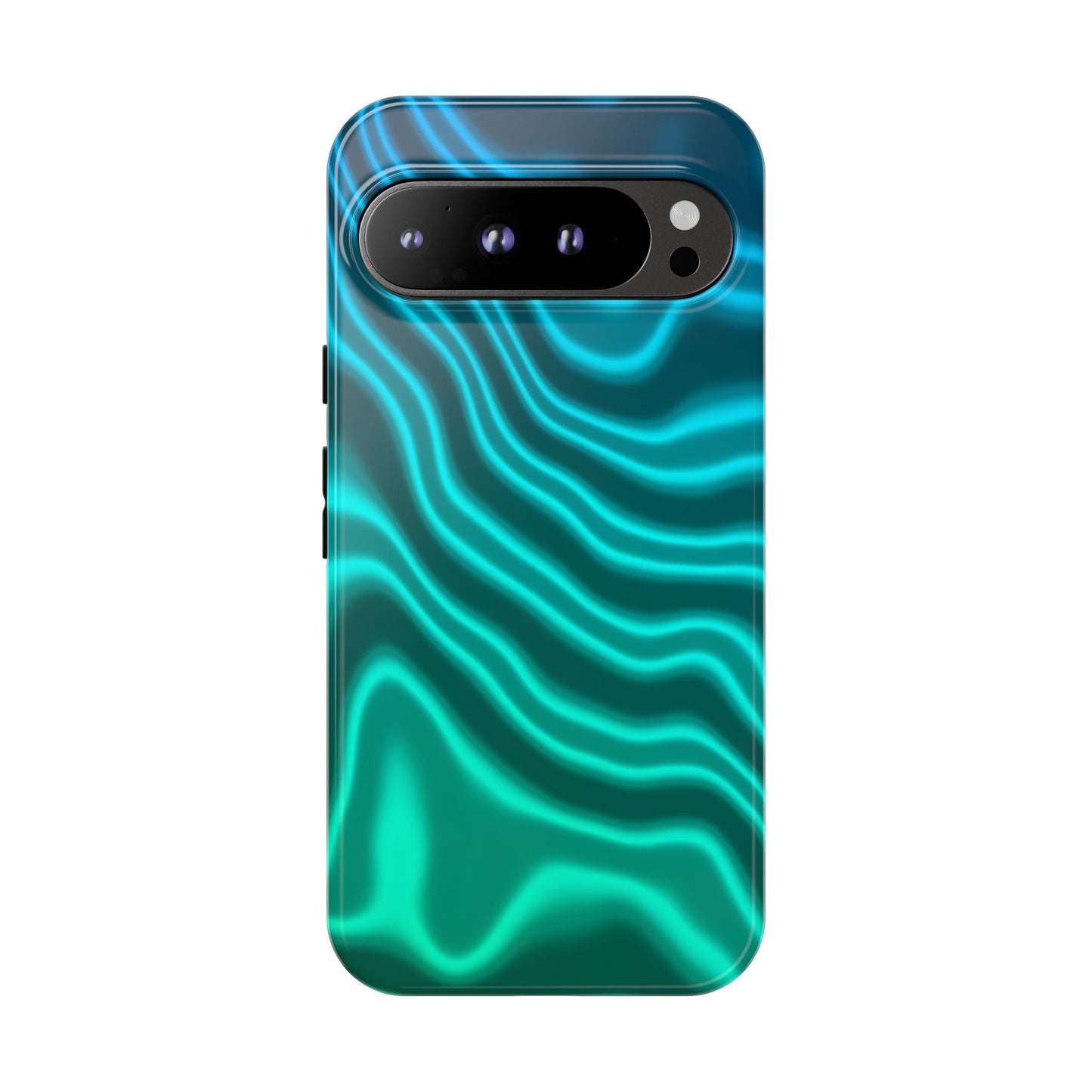 Teal Glow Wave Tough Phone Case