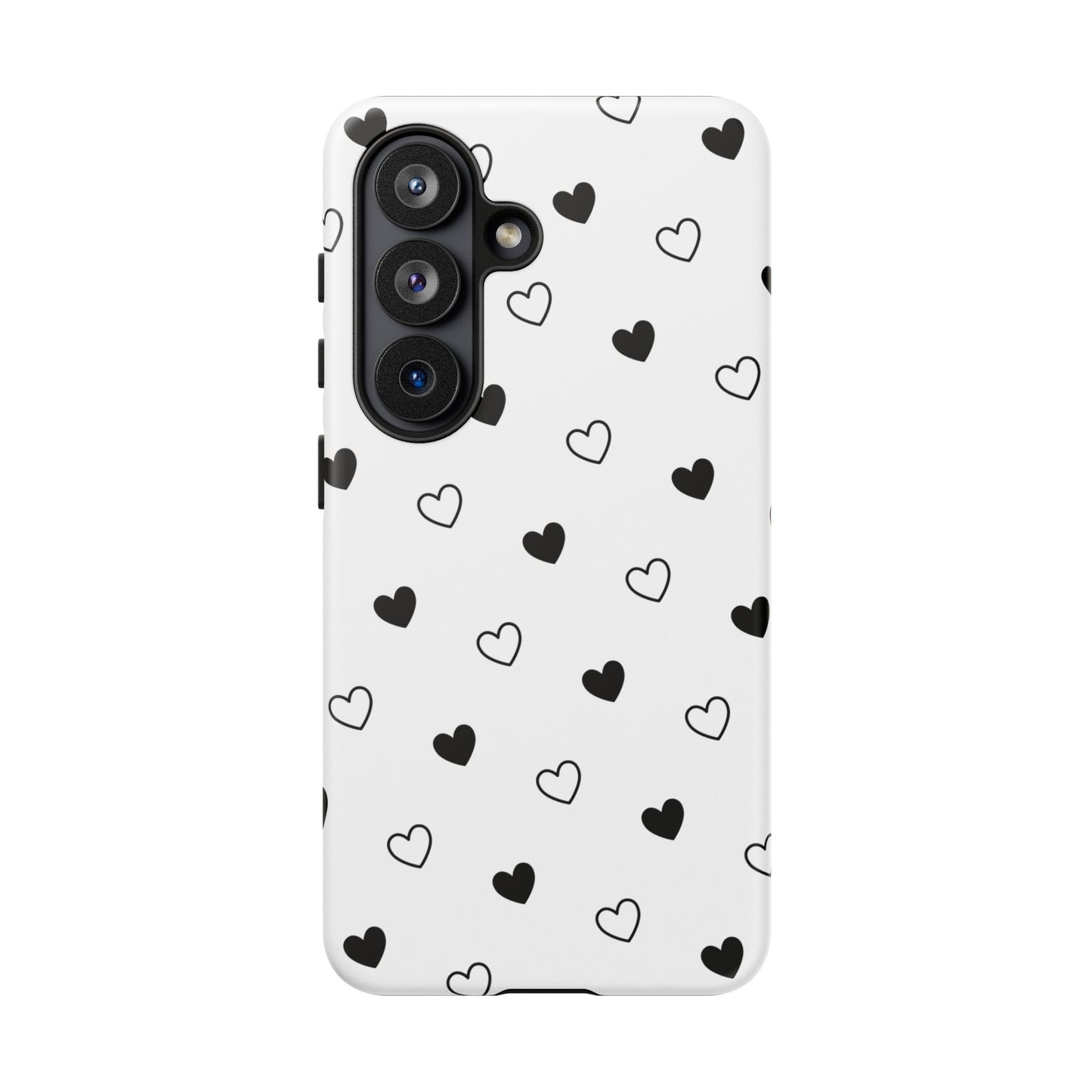 Black Hearts Minimal Tough Phone Case