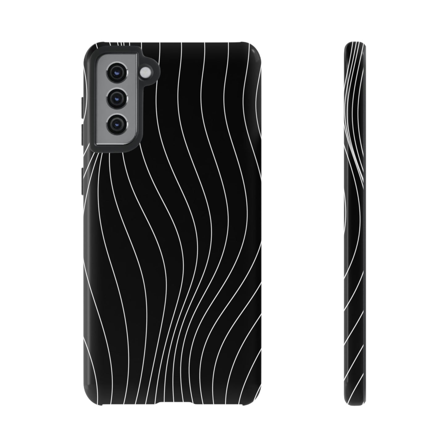 Black Wave Line Tough Phone Case