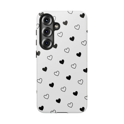 Black Hearts Minimal Tough Phone Case