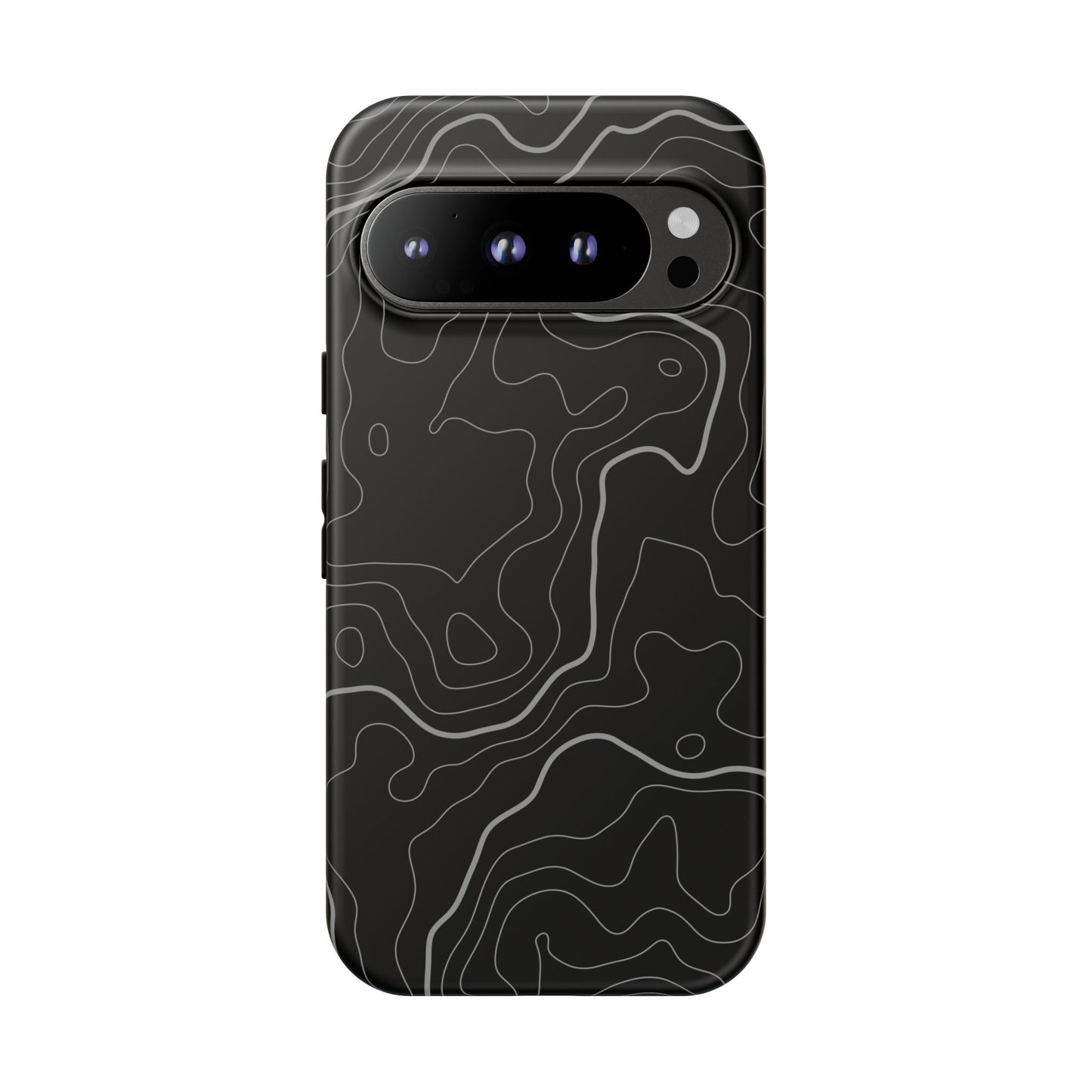 Black Topographic Tough Phone Case