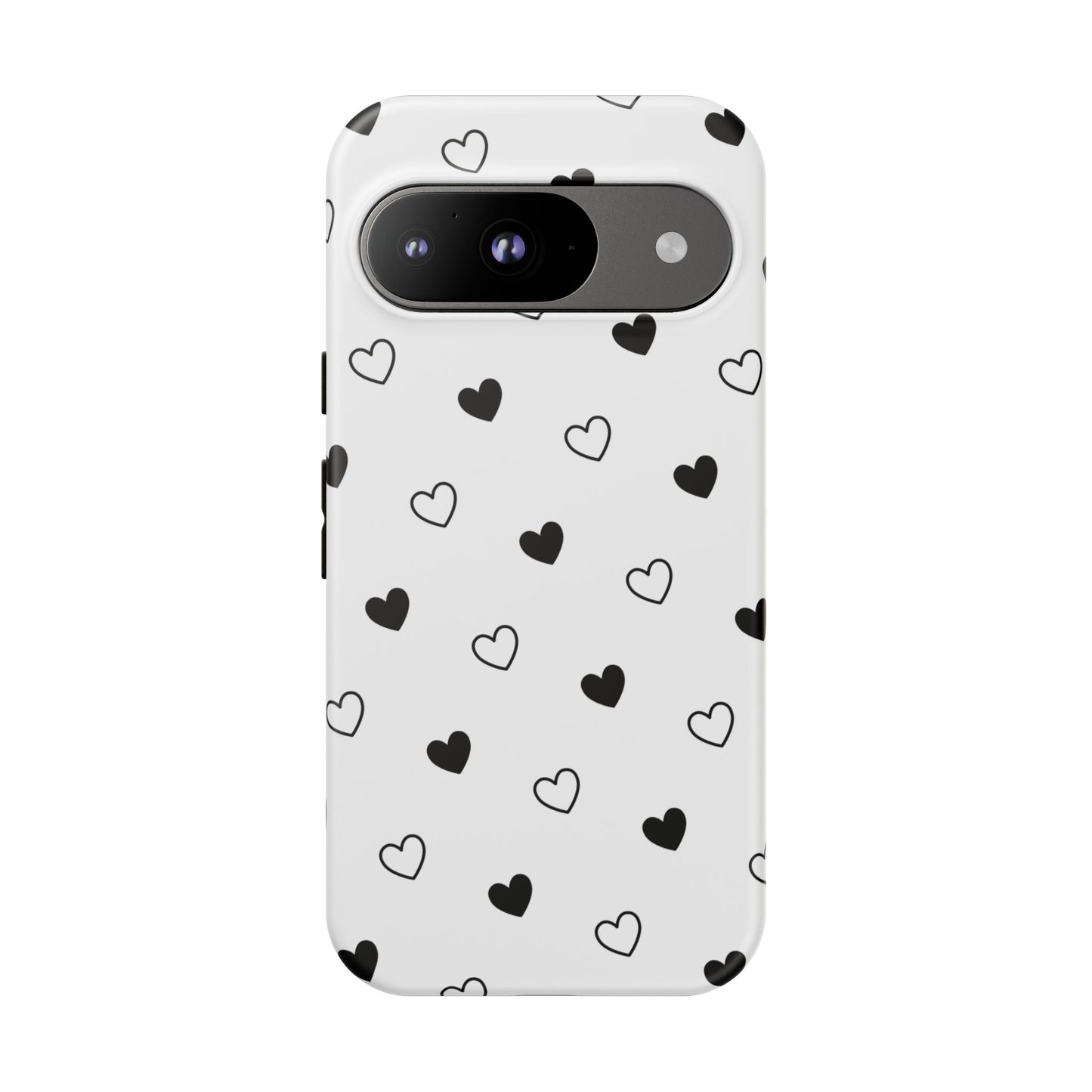 Black Hearts Minimal Tough Phone Case
