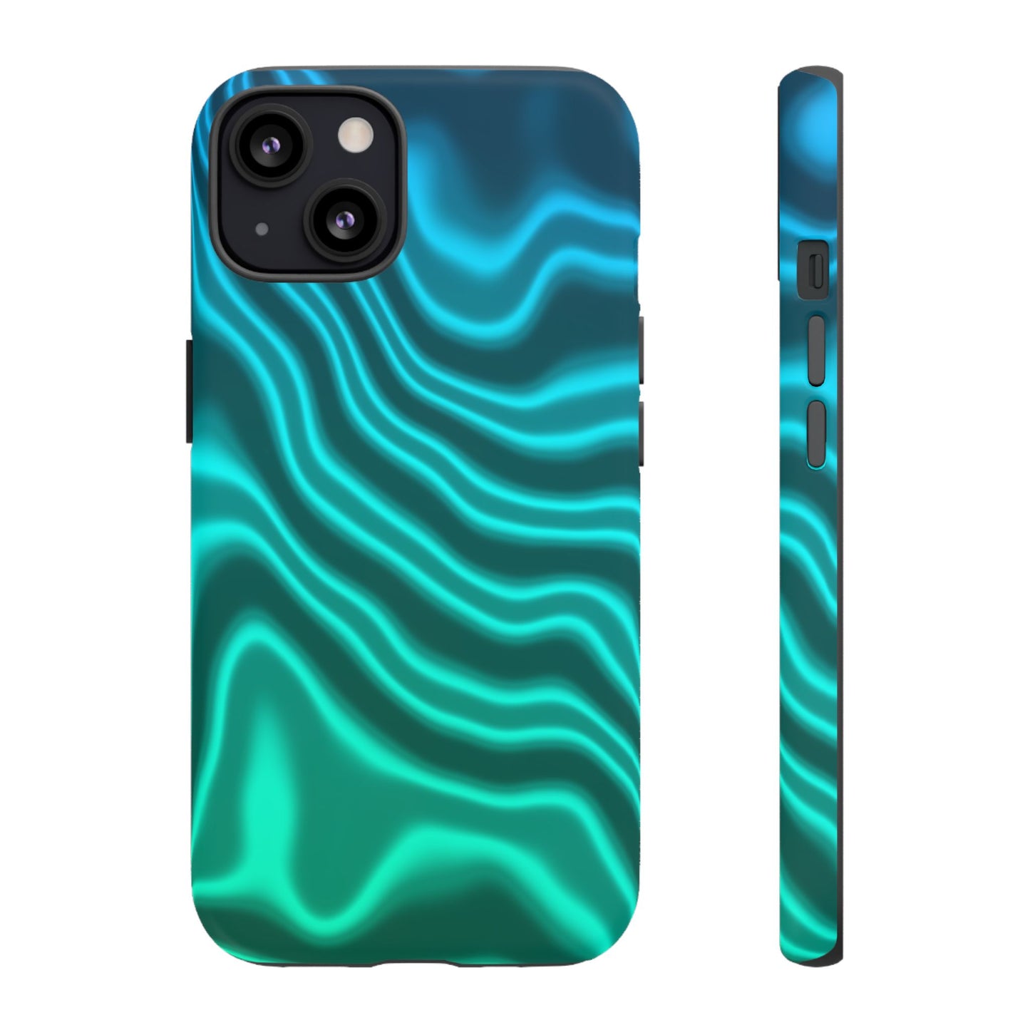 Teal Glow Wave Tough Phone Case