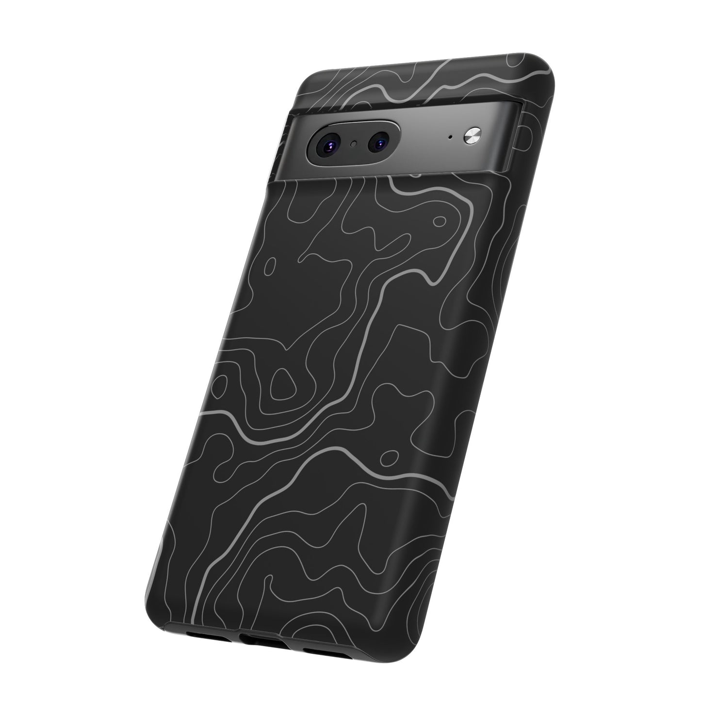Black Topographic Tough Phone Case