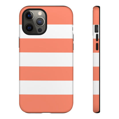 Coral Cabana Stripe Tough Phone Case