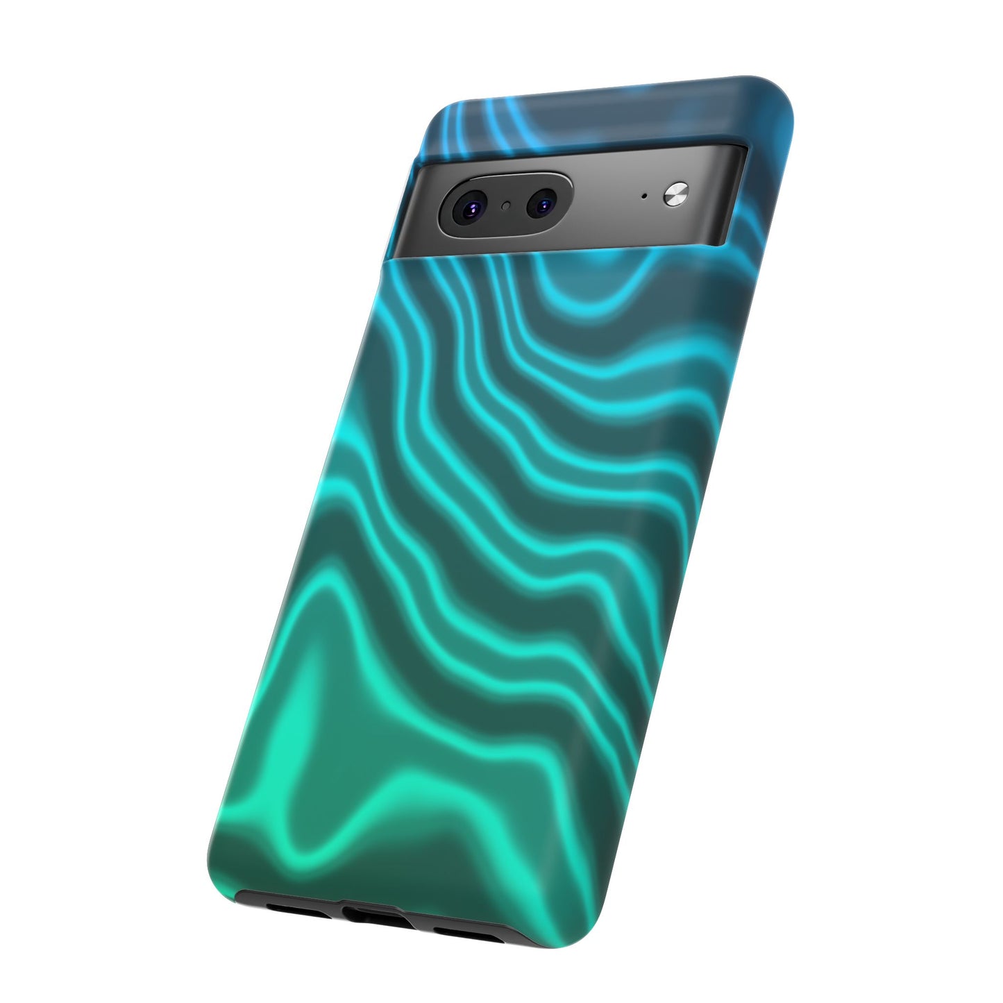 Teal Glow Wave Tough Phone Case