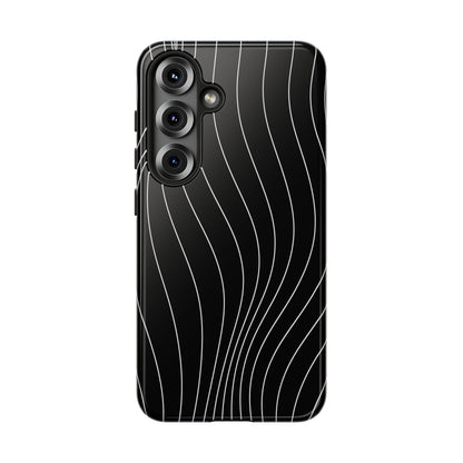 Black Wave Line Tough Phone Case