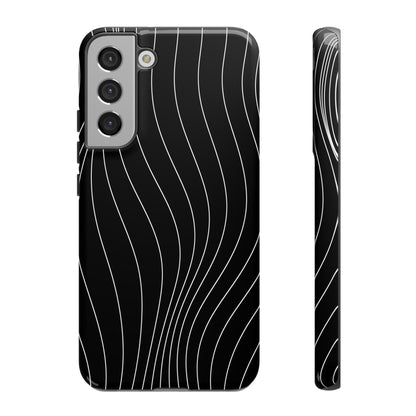 Black Wave Line Tough Phone Case