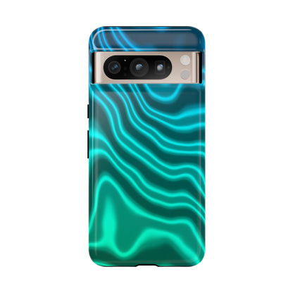 Teal Glow Wave Tough Phone Case