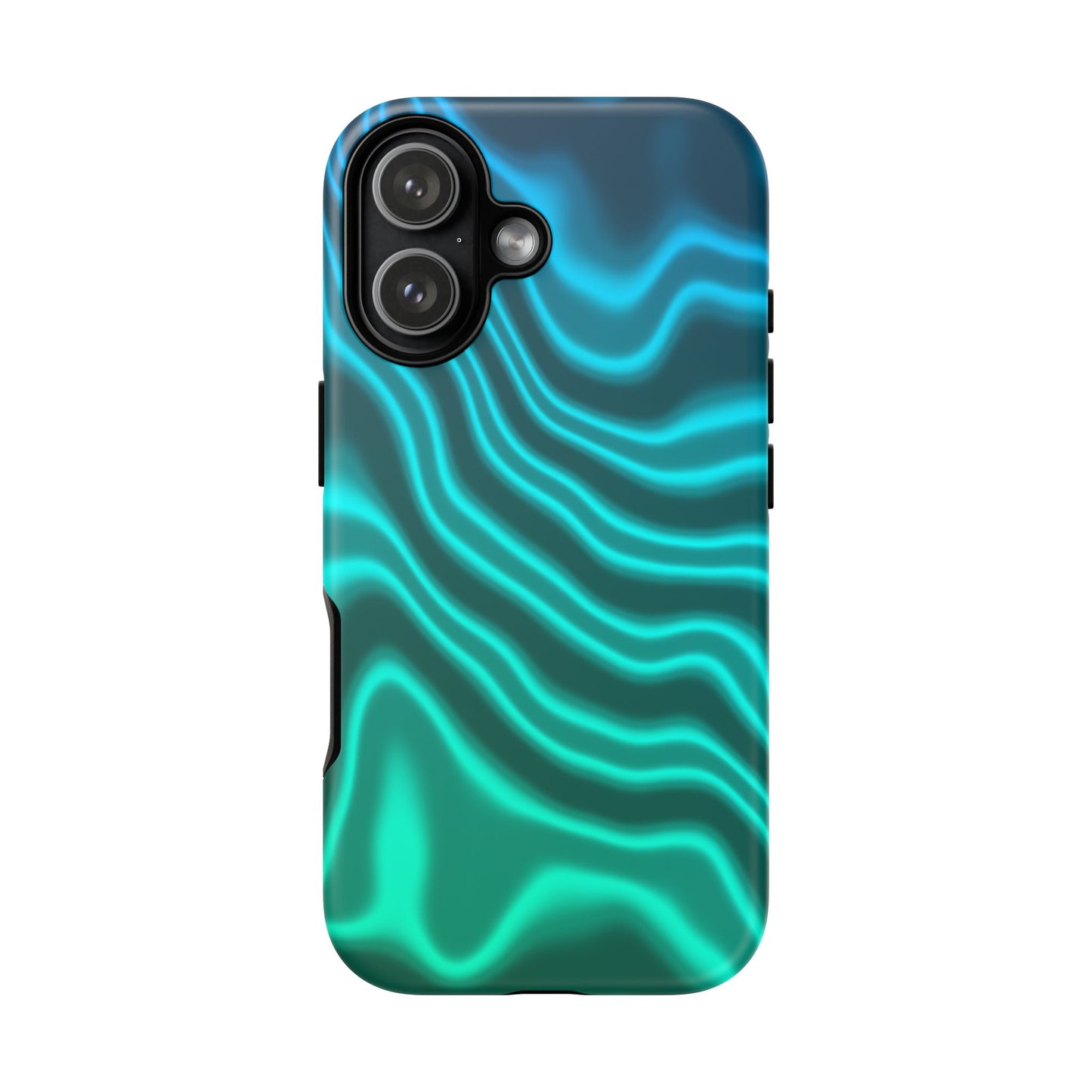 Teal Glow Wave Tough Phone Case