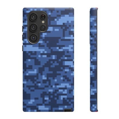 Navy Pixel Camo Tough Phone Case
