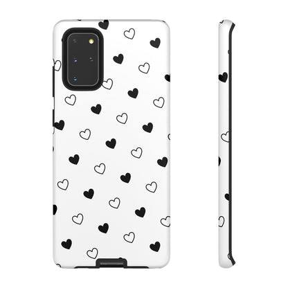 Black Hearts Minimal Tough Phone Case
