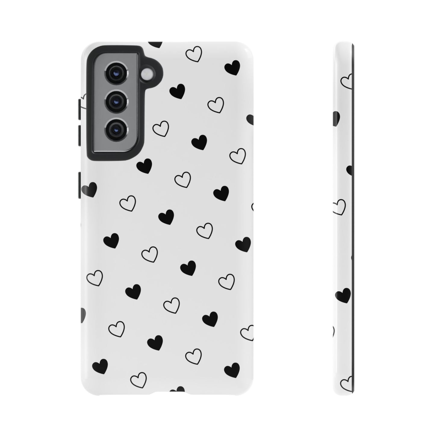 Black Hearts Minimal Tough Phone Case