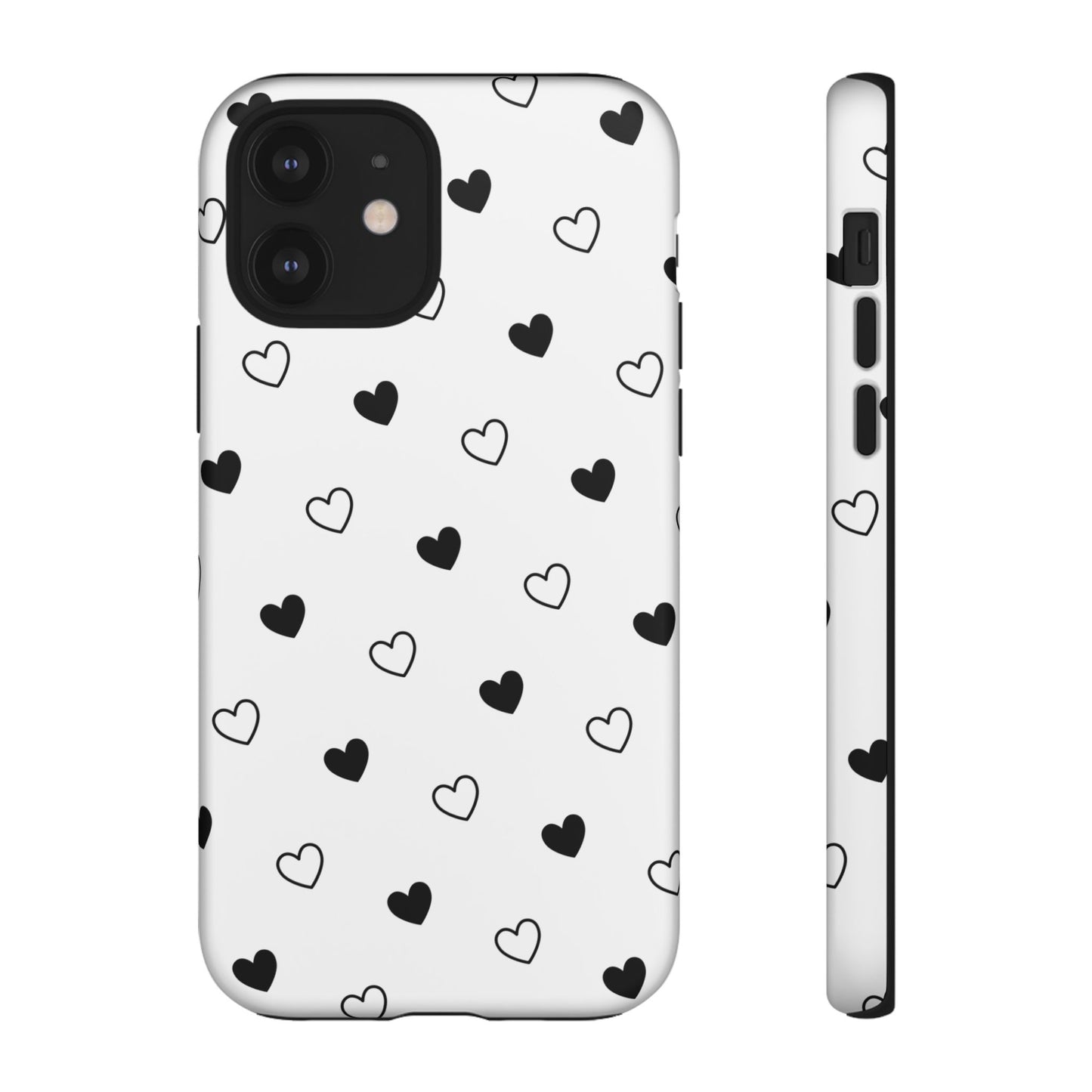 Black Hearts Minimal Tough Phone Case