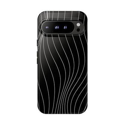 Black Wave Line Tough Phone Case