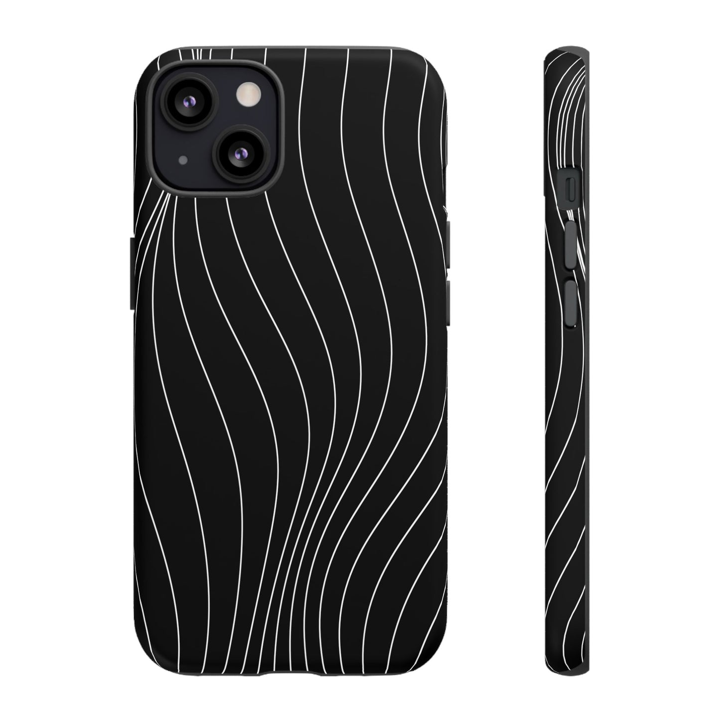 Black Wave Line Tough Phone Case