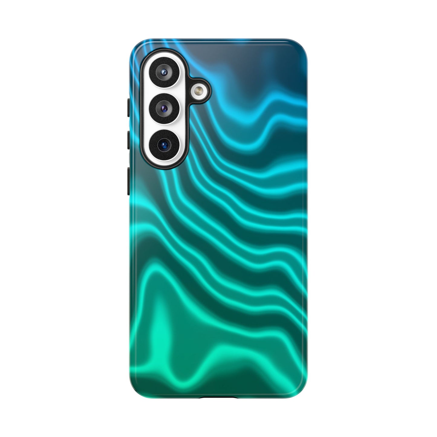 Teal Glow Wave Tough Phone Case