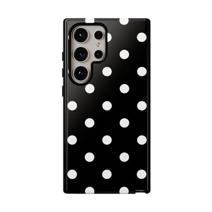 Black Polka Dot Tough Phone Case